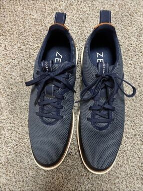 Cole Haan Navy Mesh Lace-Up Sneakers with Tan Suede Trim
Zero Grand